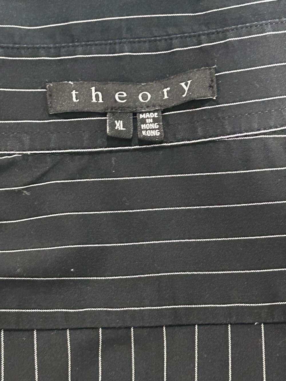 Theory mens klaus black and white striped button front shirt us size xl, - Picture 8 of 9